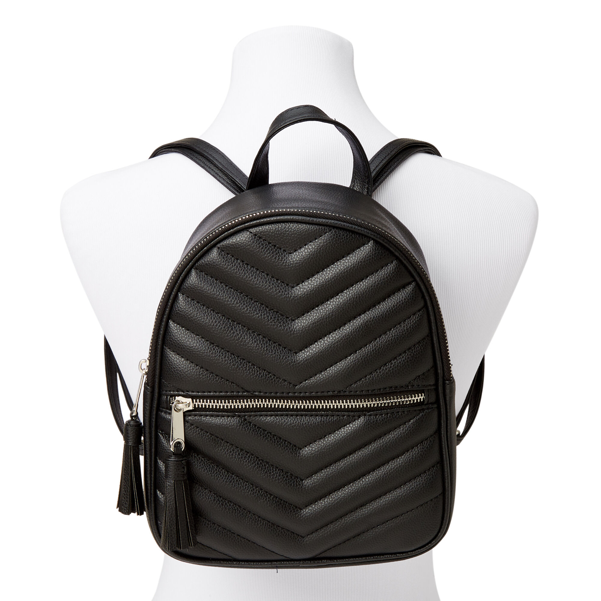 Chevron quilted mini top backpack