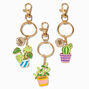 Enameled Succulents Best Friends Keychains - 3 Pack,