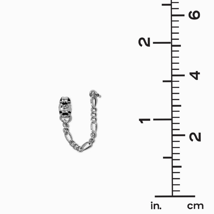Silver-tone Chain Earring Stackables Set - 3 Pack,