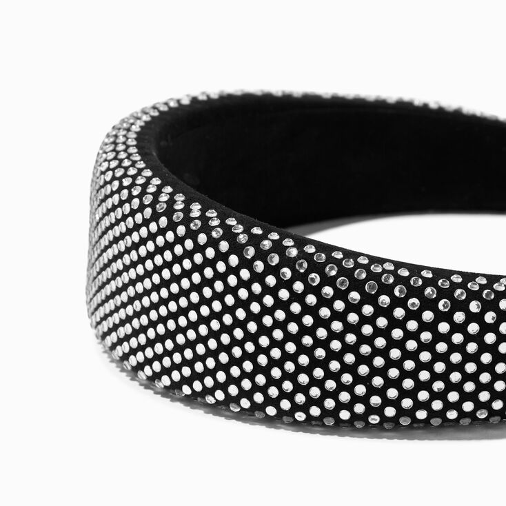 Black Embellished Puffy Headband,
