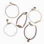 Rose Gold Feather Bracelet Set - 5 Pack,