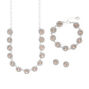 Pav&eacute; Rhinestone &amp; Amethyst Crystal Circles Statement Necklace, Bracelet &amp; Stud Earrings Set,