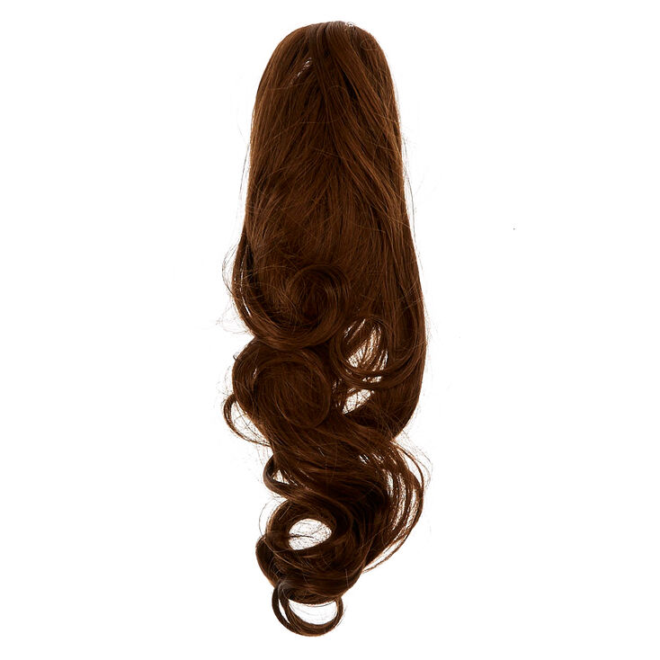 Brunette Short Faux Hair Ponytailer,