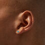 Icing Select Sterling Silver Aqua Cubic Zirconia 4MM Cupcake Stud Earrings,