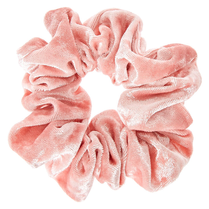 Medium Velvet Hair Scrunchie Blush Pink Icing Us