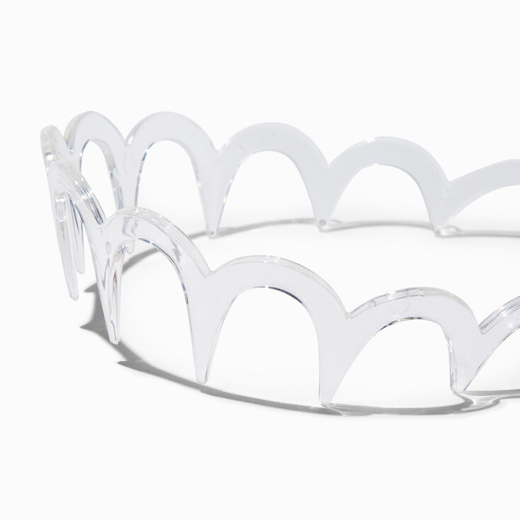 Clear Scalloped Headbands - 2 Pack,