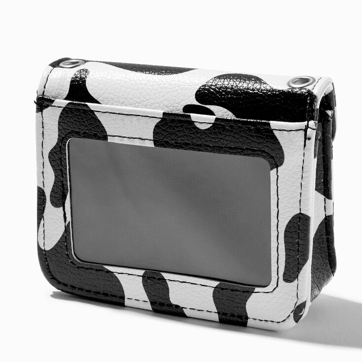Cow Print Chain Strap Crossbody Wallet,