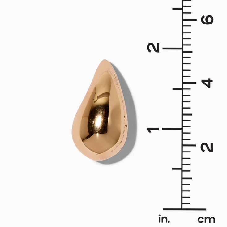 Gold-tone Large Bean 1&quot; Drop Earrings,