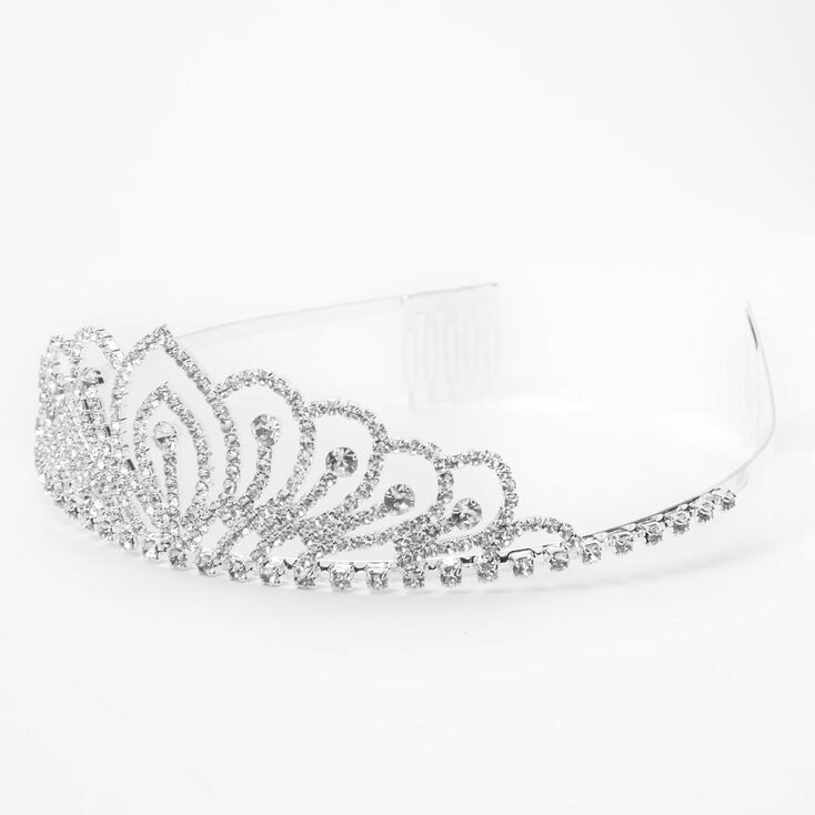 Silver Rhinestone Lotus Princess Tiara,