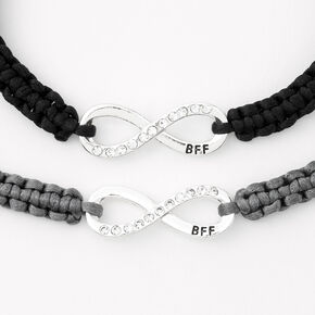 Best Friends Black &amp; Gray Infinity Adjustable Bracelets - 2 Pack,