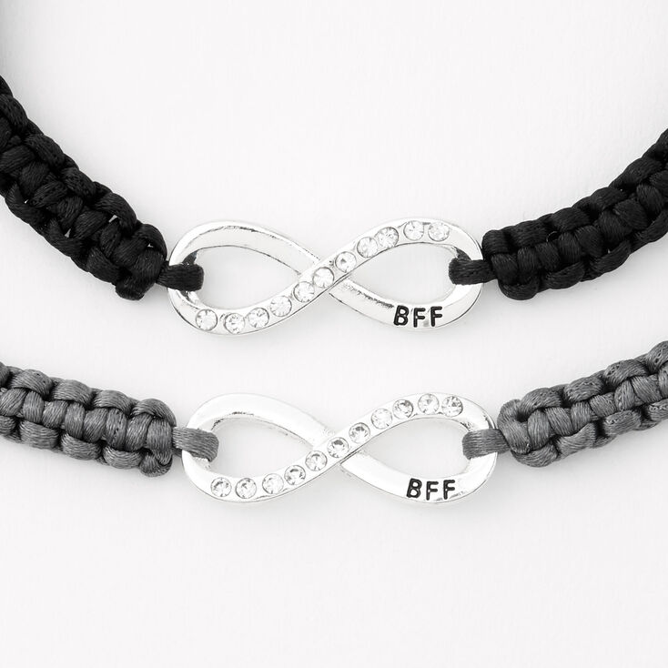 Best Friends Black &amp; Gray Infinity Adjustable Bracelets - 2 Pack,