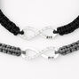 Black &amp; Gray Infinity Adjustable Friendship Bracelets - 2 Pack,