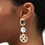 Gold-tone Pearl Disc 2&quot; Drop Earrings ,