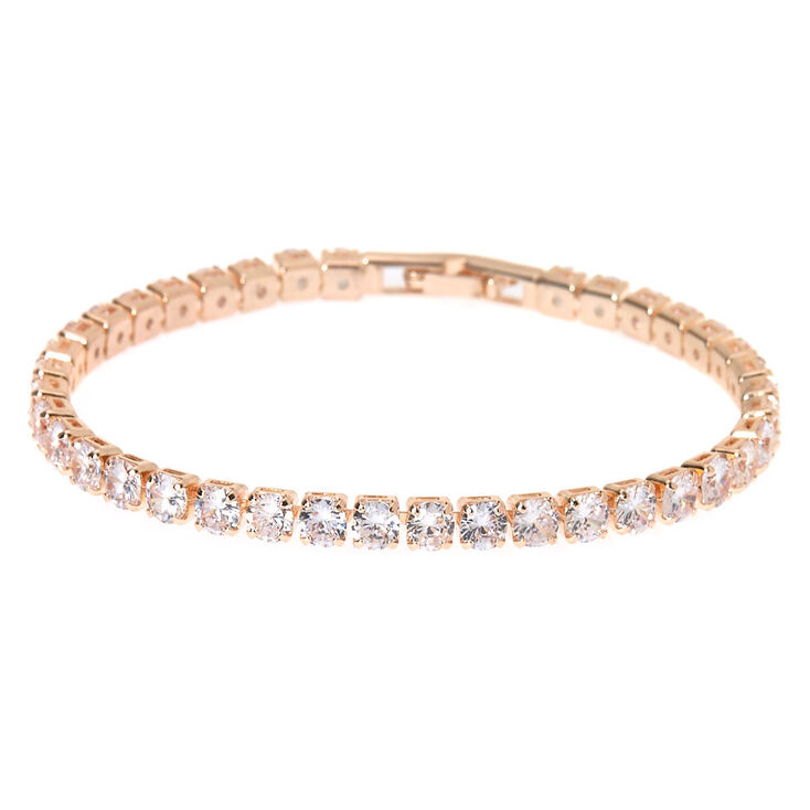 Rose Gold Rhinestone Chain Tennis Bracelet Icing Us