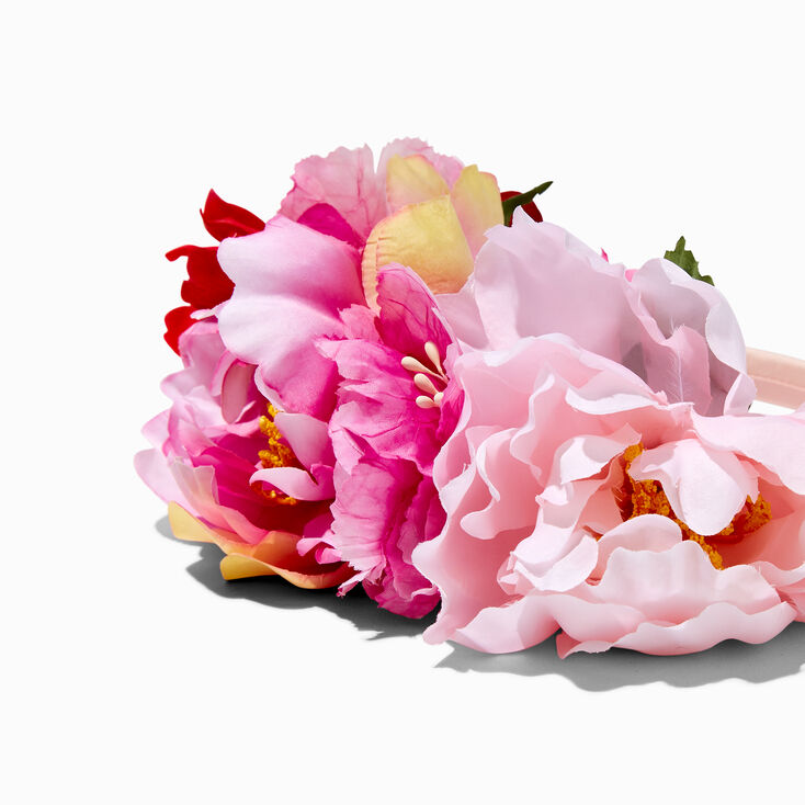 Tonal Pink Flower Crown Headband,