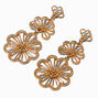 Gold-tone Flower Fan 2&quot; Drop Earrings,