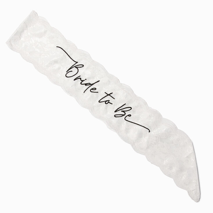 Bride to Be White Lace Sash,