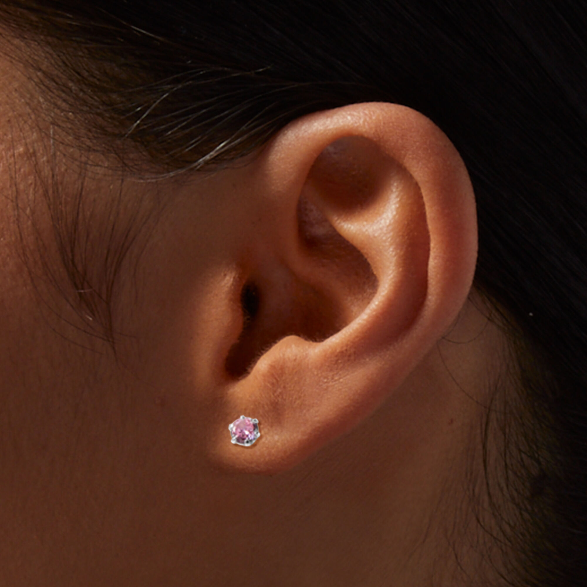 4mm Diamond Stud Low-Set Prong 14k Gold Earring – FreshTrends