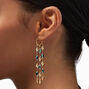Gold-tone Beach Beaded Fringe Hoop 3&quot; Drop Earrings ,