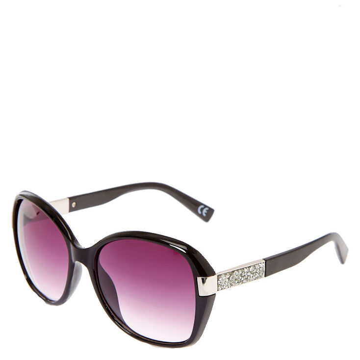 Black Bling Arm Tinted Sunglasses,