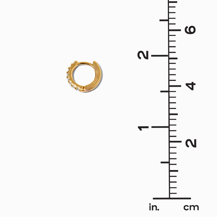 ICING Select 18k Yellow Gold Plating Pav&eacute; 8MM Clicker Hoop Earrings,