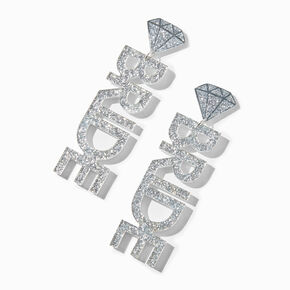 Glittery Bride 3.5&quot; Drop Earrings,