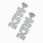 Glittery Bride 3.5&quot; Drop Earrings,