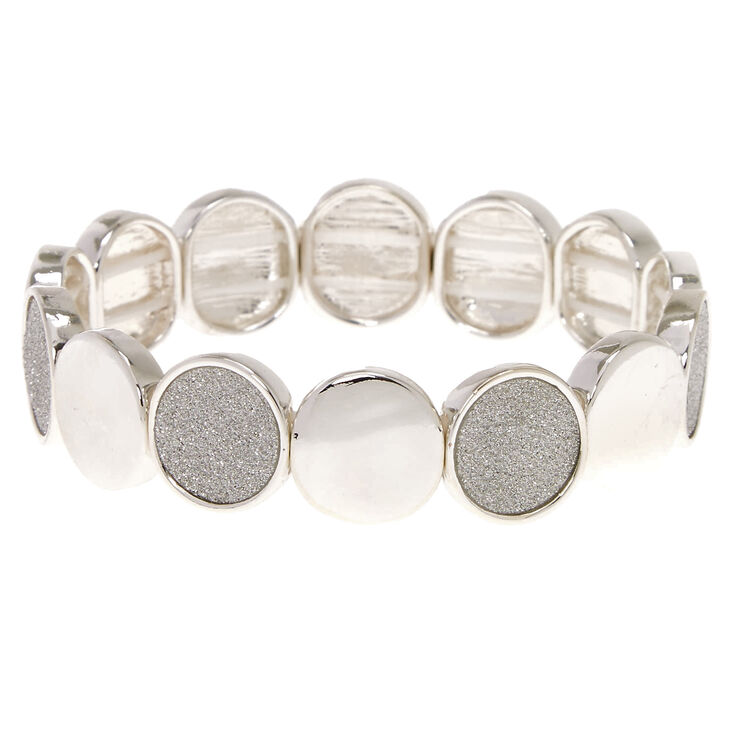 Silver-Tone Disc Stretch Bracelet,