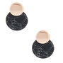Rose Gold 1&quot; Marbled Drop Earrings - Black,