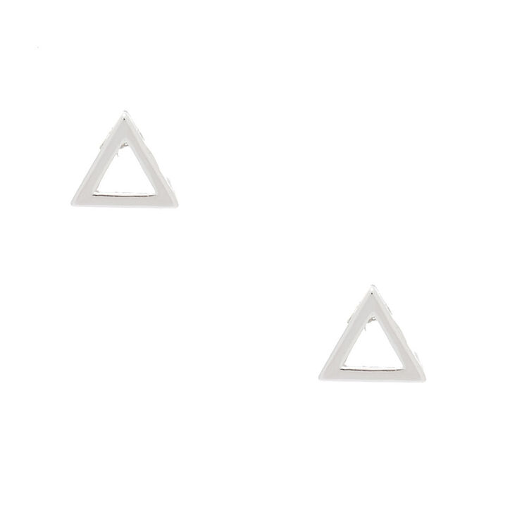 Sterling Silver Open Triangle Stud Earrings,