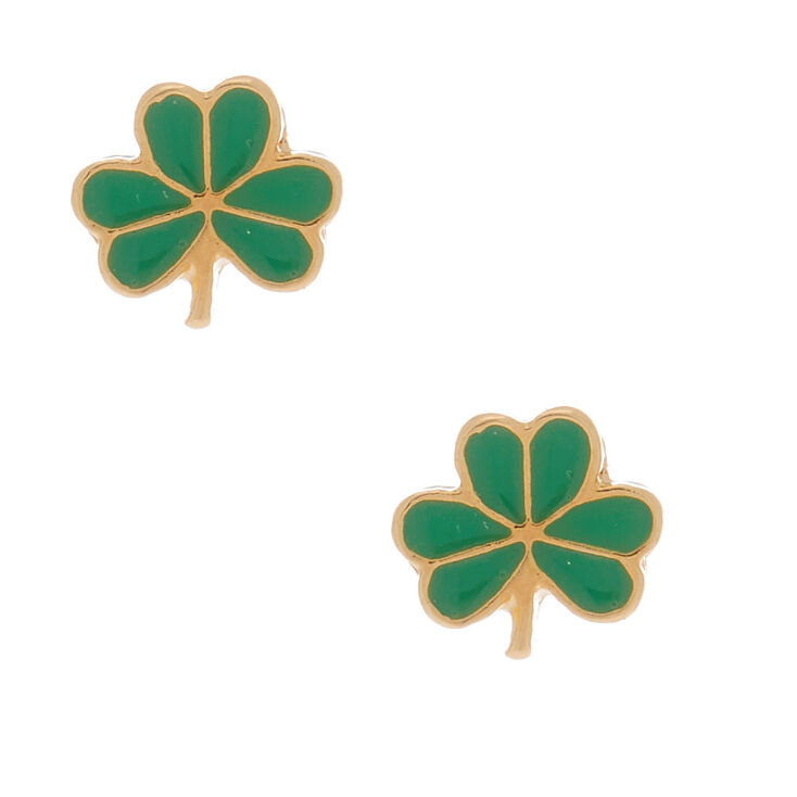 18kt Gold Plated Shamrock Stud Earrings,