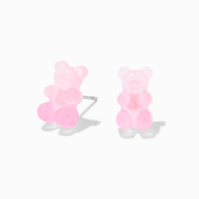Pink Glow in the Dark Gummy Bears&reg; Stud Earrings,
