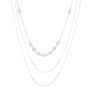 Silver Diamond Multi Strand Necklace,