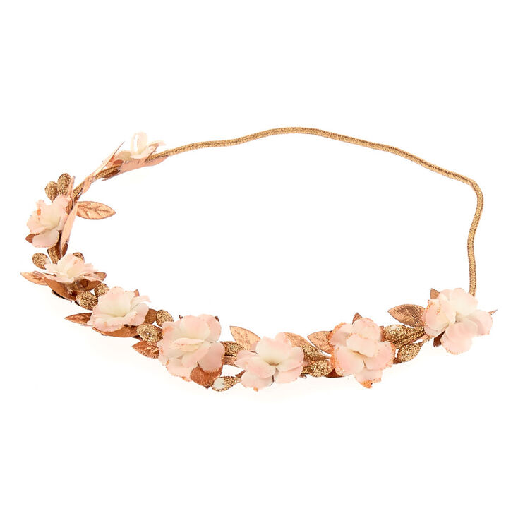 Mini Rose Gold Flower Headwrap,
