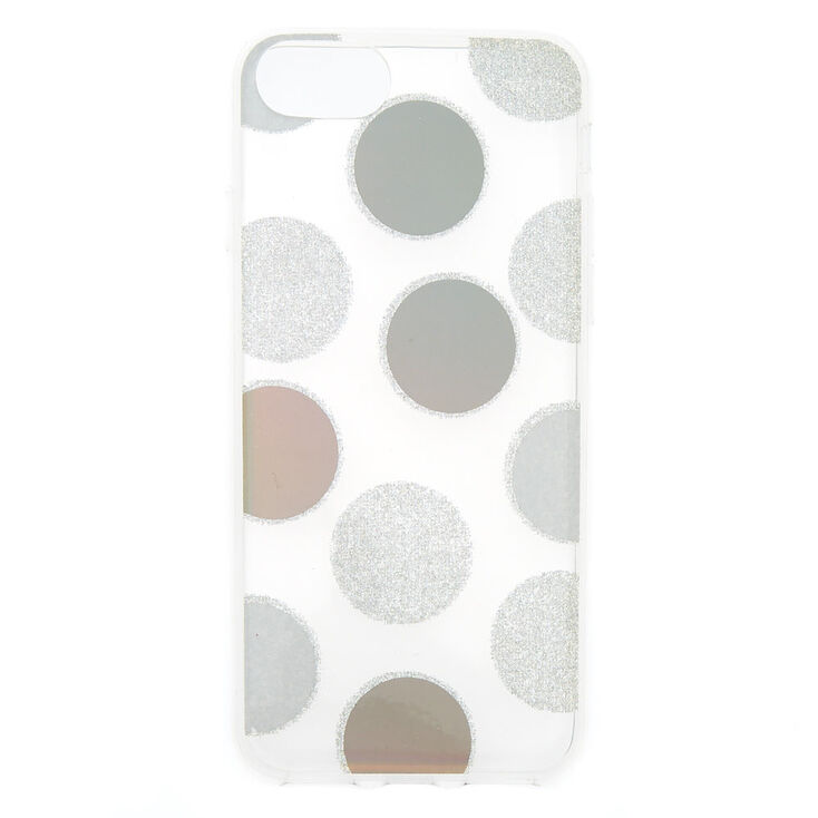 Silver Glitter Polka Dot Phone Case - Fits iPhone 6/7/8 Plus,