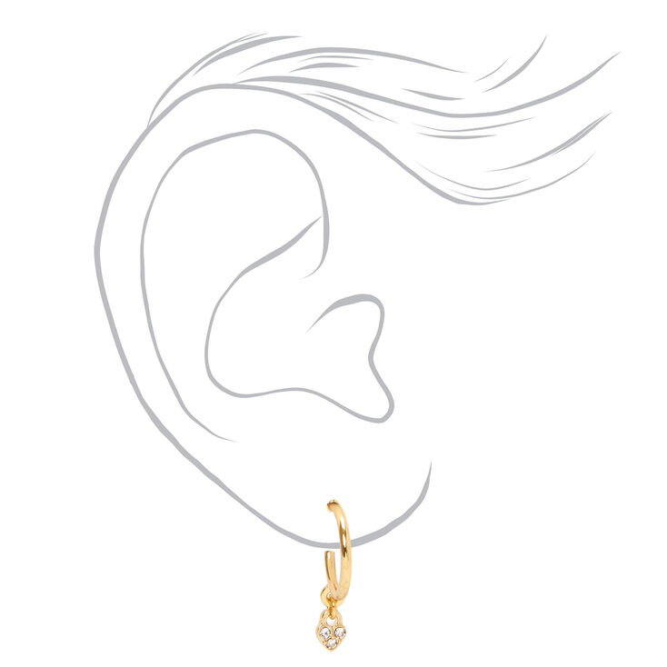 Mixed Metal Crystal Hoop &amp; Stud Earrings - 20 Pack,