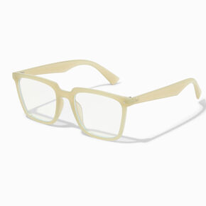 Solar Blue Light Reducing Frosted Yellow Rectangular Clear Lens Frames,