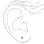 Silver Cubic Zirconia Square Stud Earrings - 6MM,