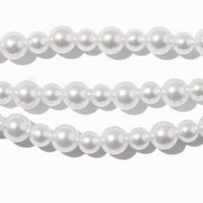 Silver-tone Three-Strand Pearl Bracelet,