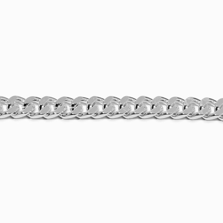 14K White Gold Flat Curb Chain Bracelet (8) - American Jewelry