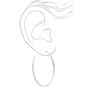 Silver 40MM Laser Cut Spring Clip Hoop Earrings,
