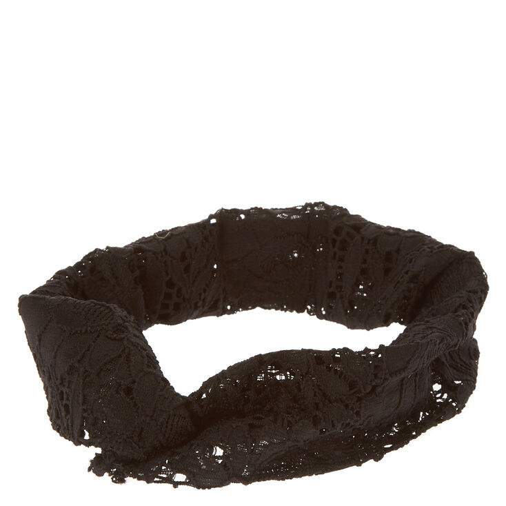 Black Lace Knotted Head wrap,