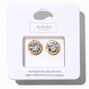B&#39;Loved by Icing Gold Sterling Silver Cubic Zirconia 10MM Round Stud Halo Earrings,