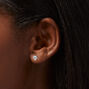 Icing Select Sterling Silver Platinum Heart Cubic Zirconia Stud Earrings,