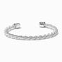 Silver-tone Twisted Rope Cuff Bracelet,