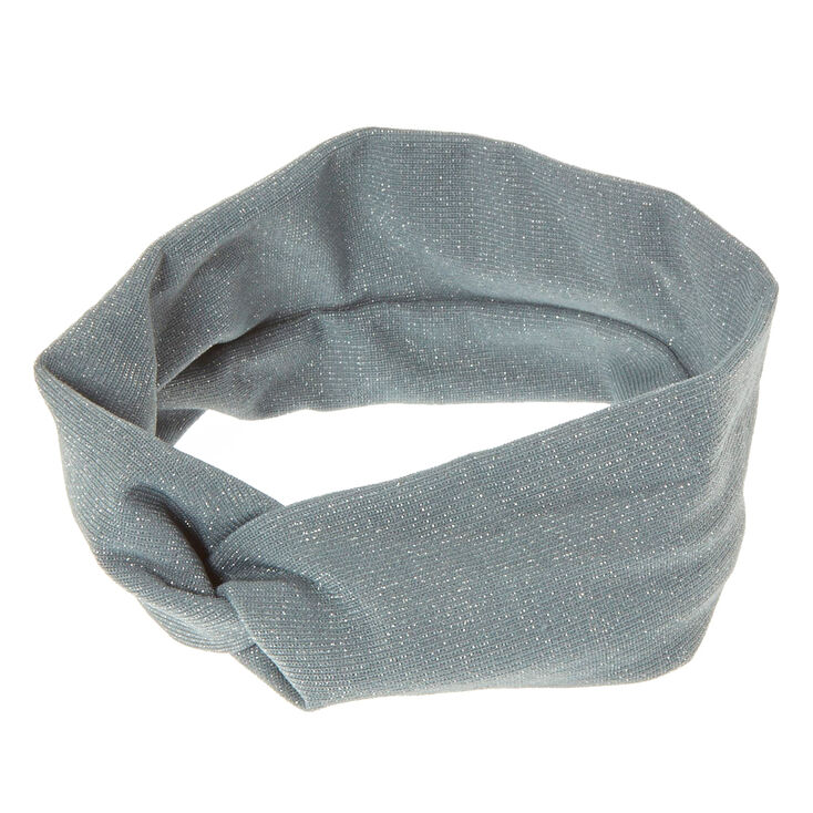 Wide Jersey Lurex Grey Headwrap,
