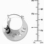 Silver-tone Moon Phases Cutout 40MM Hoop Earrings,