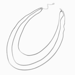 Silver-tone Snake Chain Extended Length Multi-Strand Necklace,