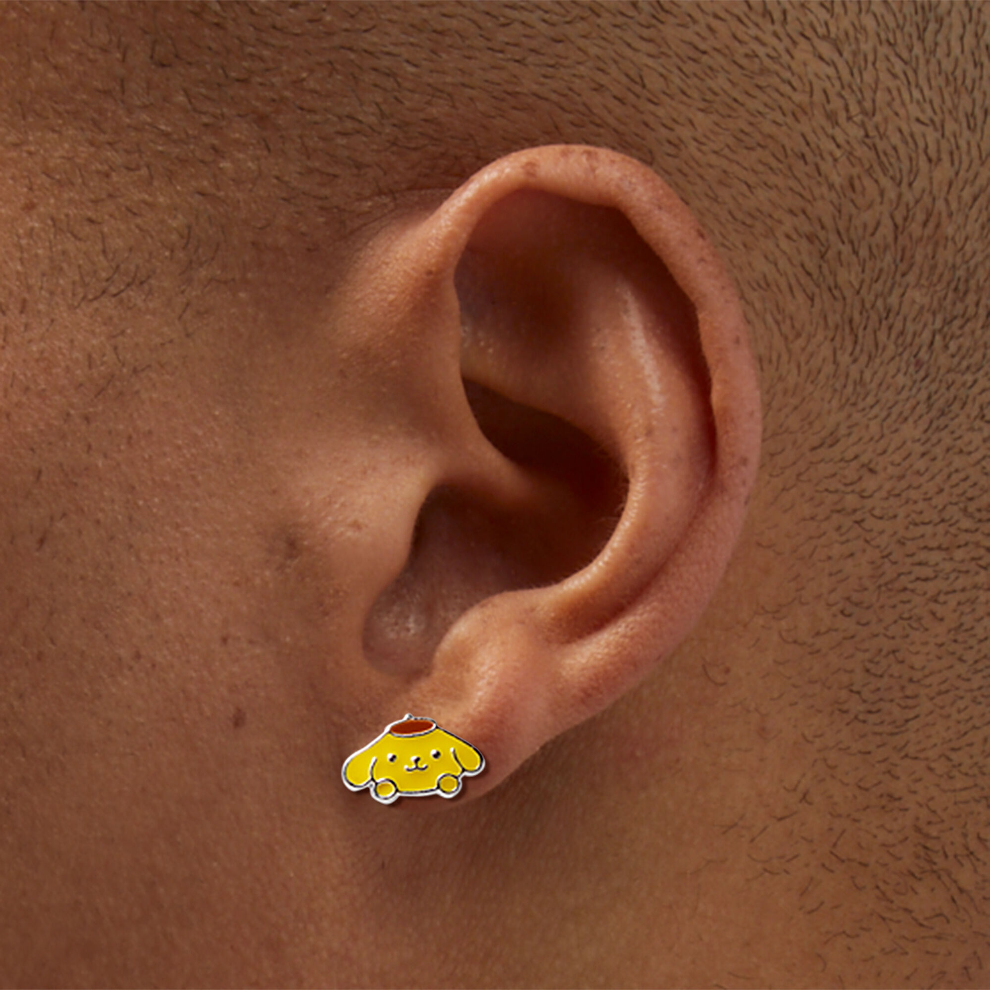 Sterling Silver Hello Kitty and Friends Pompompurin Enamel Stud Earrings Icing US