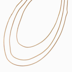 Gold-tone Snake Chain Extended Length Multi-Strand Necklace,